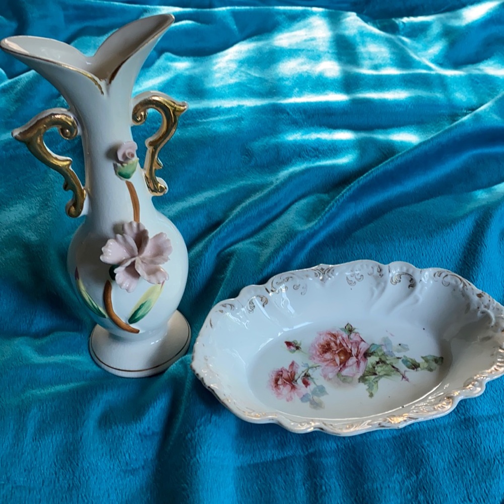 Vintage Vase and Vintage Trinket Dish - Picture 1 of 9